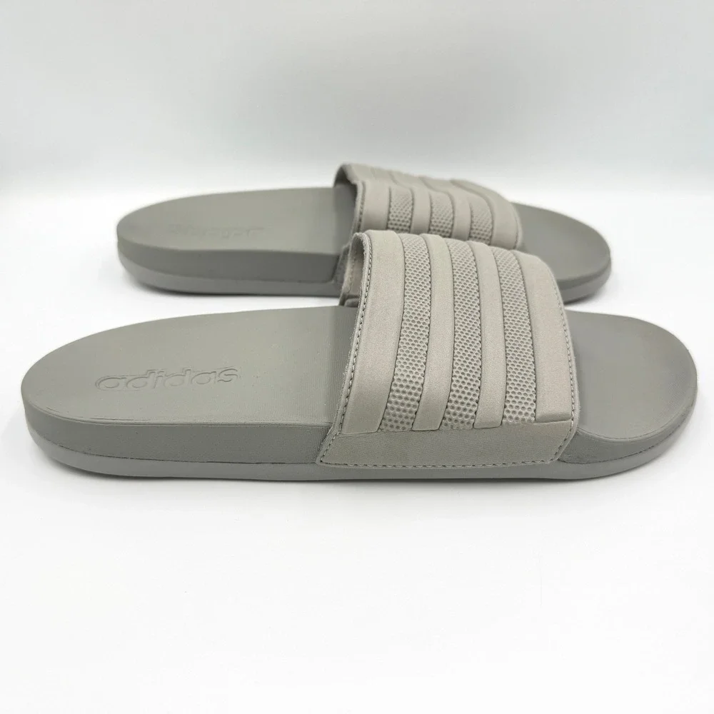 adidas Adilette Comfort Slides Men 8 Women 9 Grey ID3404 3-Stripe Sandals *NEW*